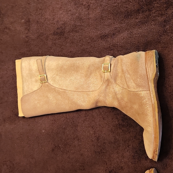 Jimmy Choo Gold Fur Lined Boots - Picture 2 of 12